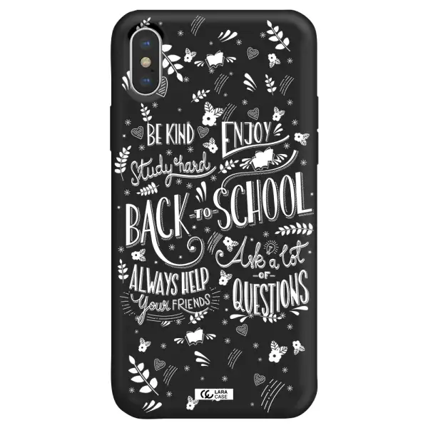 Back To School Apple iPhone X Silicone black Case