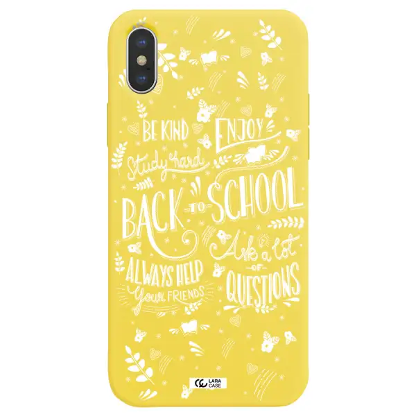 Back To School Apple iPhone X Silicone canary yellow Case