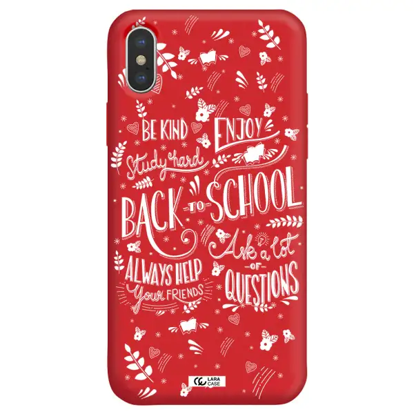 Back To School Apple iPhone X Silicone Imperial Red Case