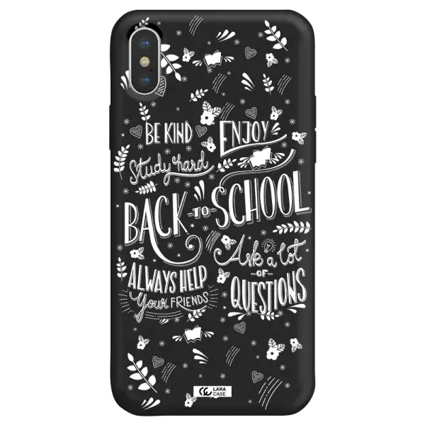 Back To School Apple iPhone XS Silicone black Case