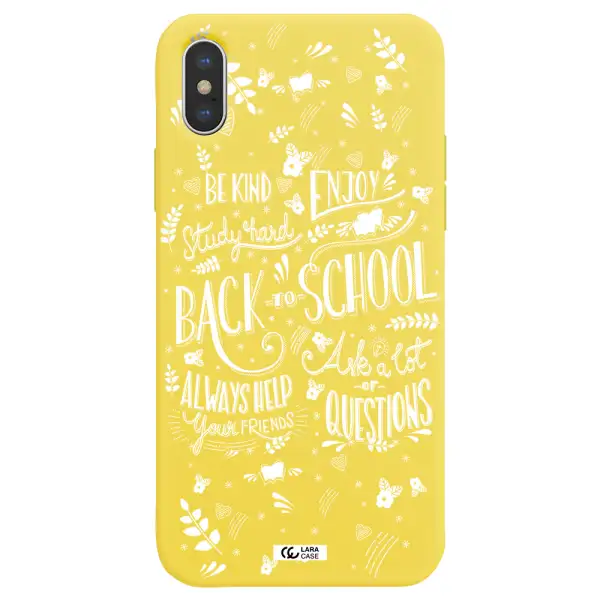 Back To School Apple iPhone XS Silicone canary yellow Case
