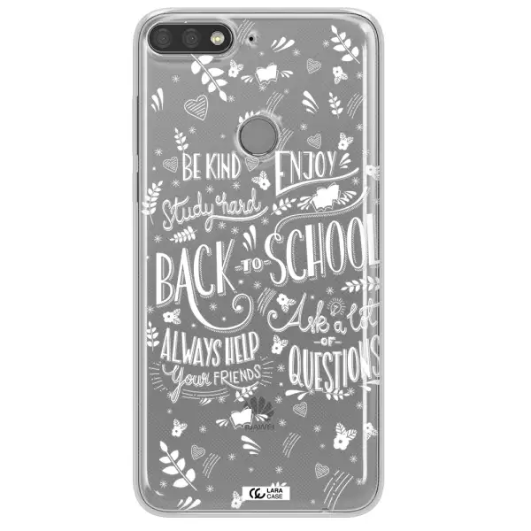 Back To School Huawei Y7 Prime 2018 Clear TPU Case