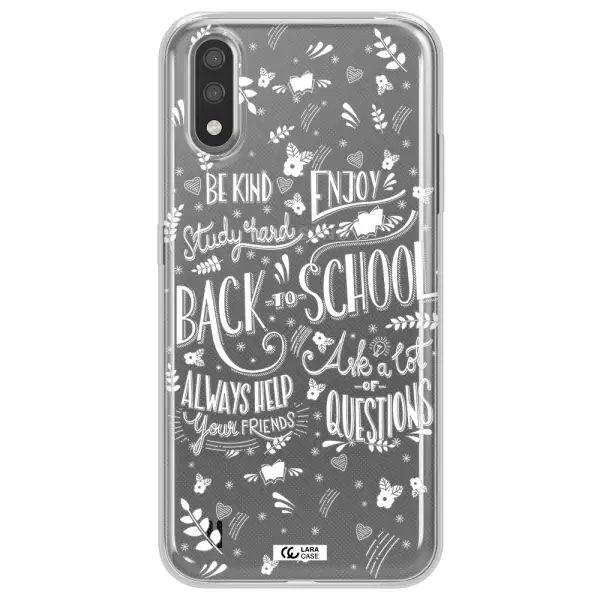 Back To School Samsung A01 Clear TPU Case