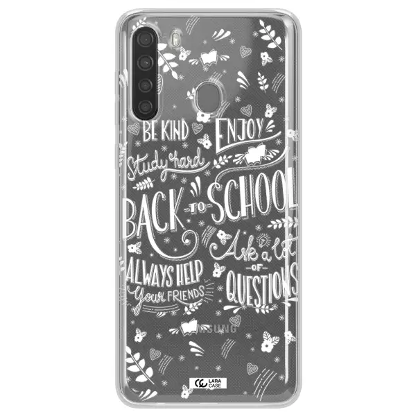 Back To School Samsung A21 Clear TPU Case