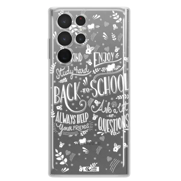 Back To School Samsung S 22 Ultra Clear TPU Case