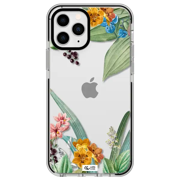 Summer Flower Vector Apple iPhone 11 pro max impact black border Case