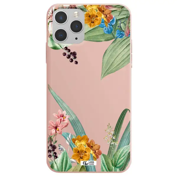 Summer Flower Vector Apple iPhone 11 pro max Silicone pastel pink Case
