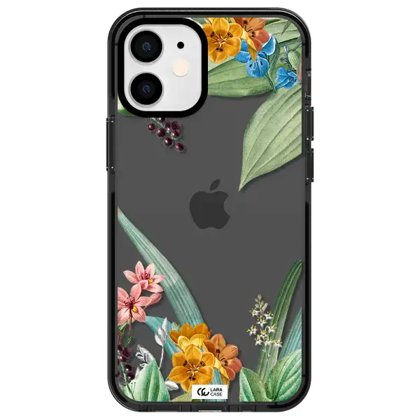 Summer Flower Vector Apple iPhone 12 mini impact Smoke Black Case