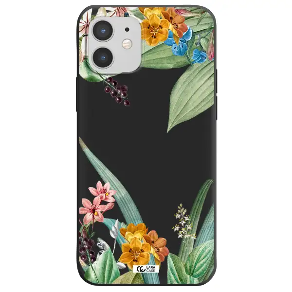 Summer Flower Vector Apple iPhone 12 mini Silicone black Case