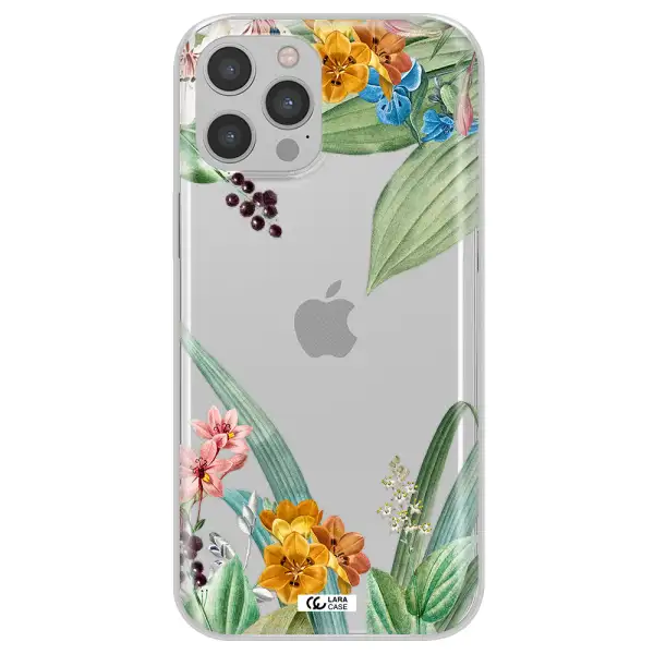 Summer Flower Vector Apple iPhone 12 pro max Clear TPU Case