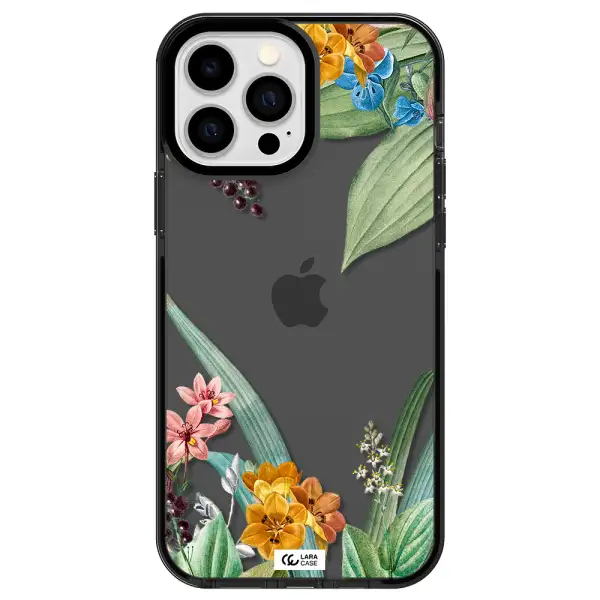 Summer Flower Vector Apple iPhone 13 Pro Max impact Smoke Black Case