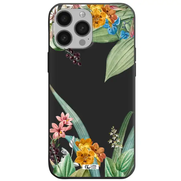 Summer Flower Vector Apple iPhone 13 Pro Silicone black Case