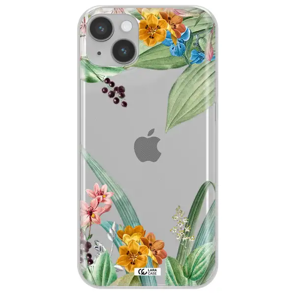 Summer Flower Vector Apple iPhone 14 plus Clear TPU Case