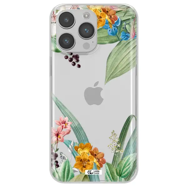Summer Flower Vector Apple iPhone 14 pro max Clear TPU Case