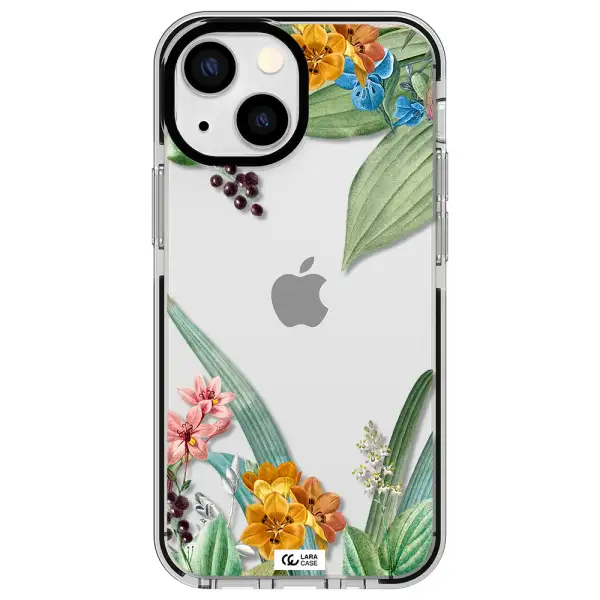Summer Flower Vector Apple iPhone 15 Plus impact black border Case