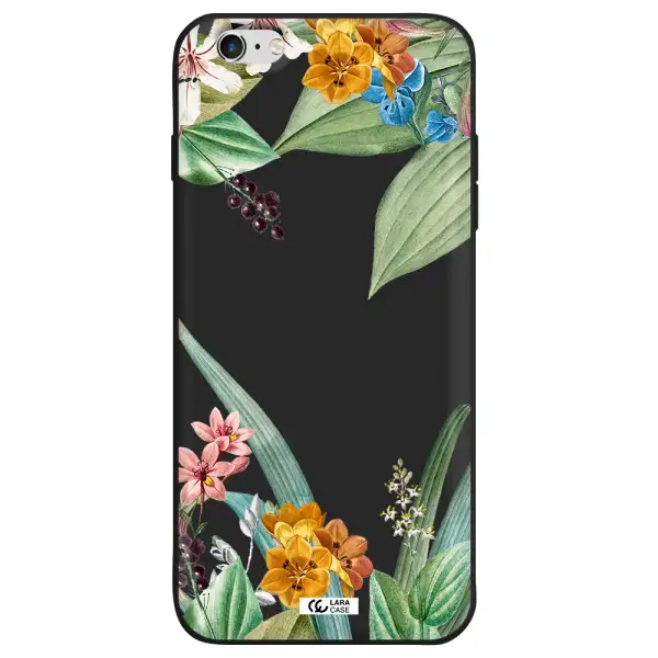 Summer Flower Vector Apple iPhone 6 plus Silicone black Case