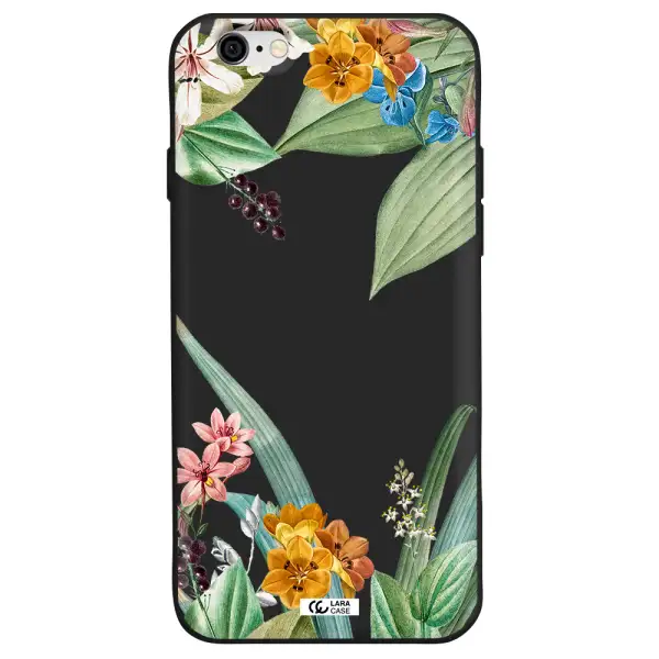 Summer Flower Vector Apple iPhone 6 Silicone black Case