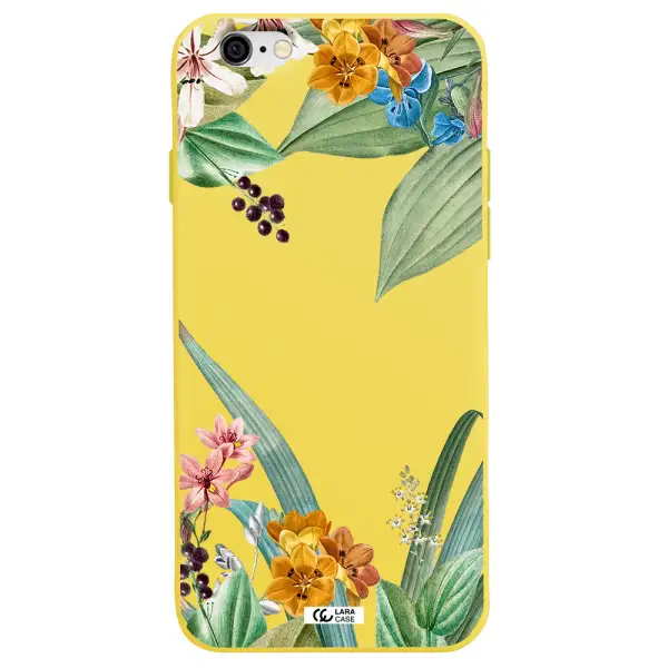 Summer Flower Vector Apple iPhone 6 Silicone canary yellow Case