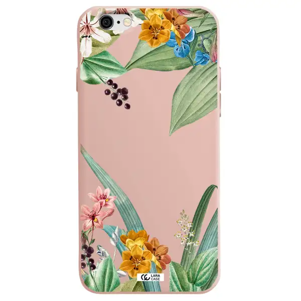 Summer Flower Vector Apple iPhone 6 Silicone pastel pink Case