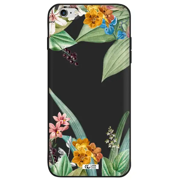 Summer Flower Vector Apple iPhone 6S Silicone black Case