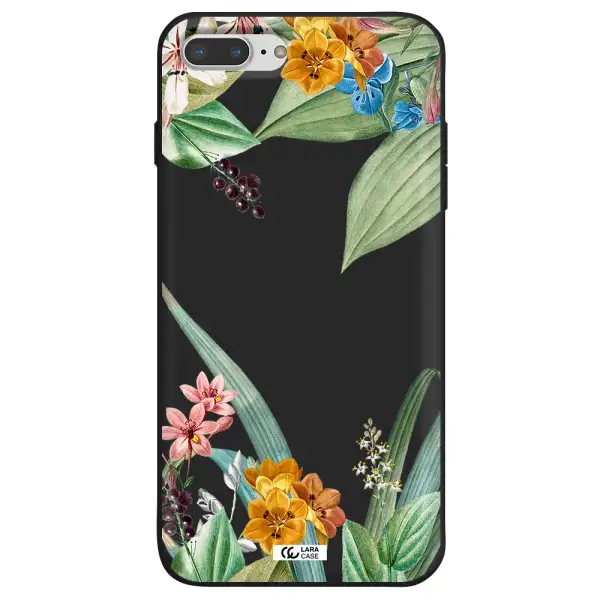 Summer Flower Vector Apple iPhone 7 plus Silicone black Case