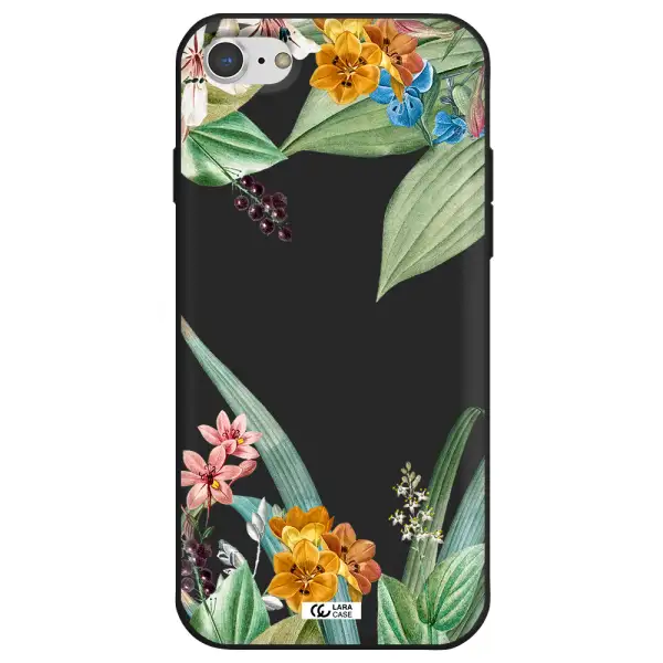 Summer Flower Vector Apple iPhone 7 Silicone black Case