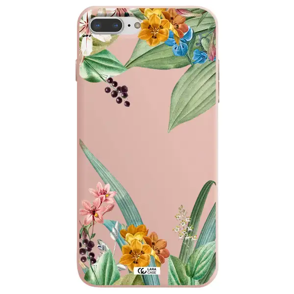 Summer Flower Vector Apple iPhone 8 plus Silicone pastel pink Case