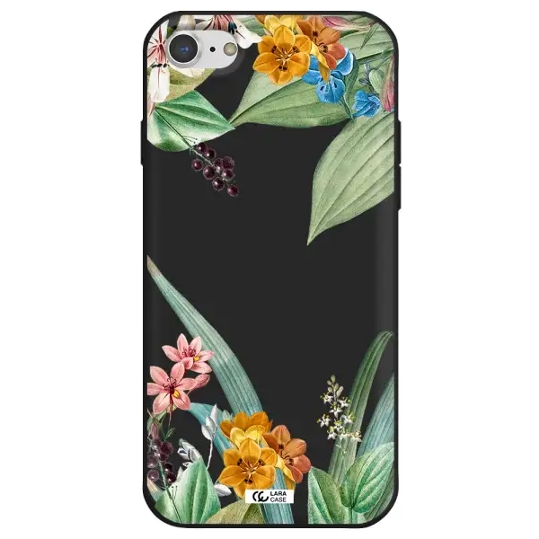 Summer Flower Vector Apple iPhone 8 Silicone black Case