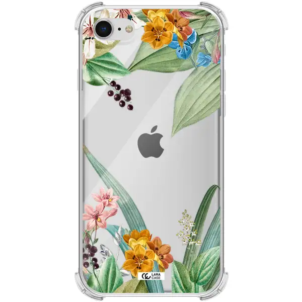 Summer Flower Vector Apple iPhone se 2020 Clear PC Case