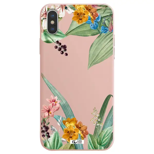 Summer Flower Vector Apple iPhone X Silicone pastel pink Case