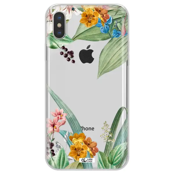 Summer Flower Vector Apple iPhone XS max Clear TPU Case