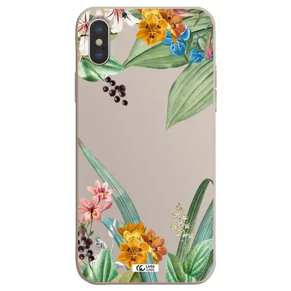 Summer Flower Vector Apple iPhone XS Silicone Stone Case