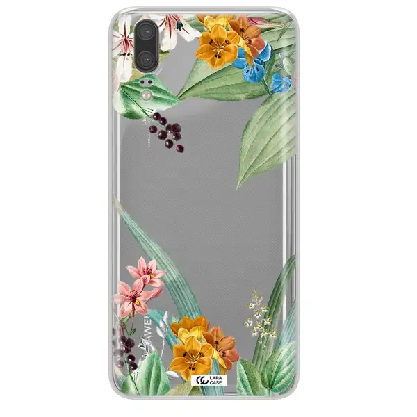 Summer Flower Vector Huawei P20 Clear TPU Case