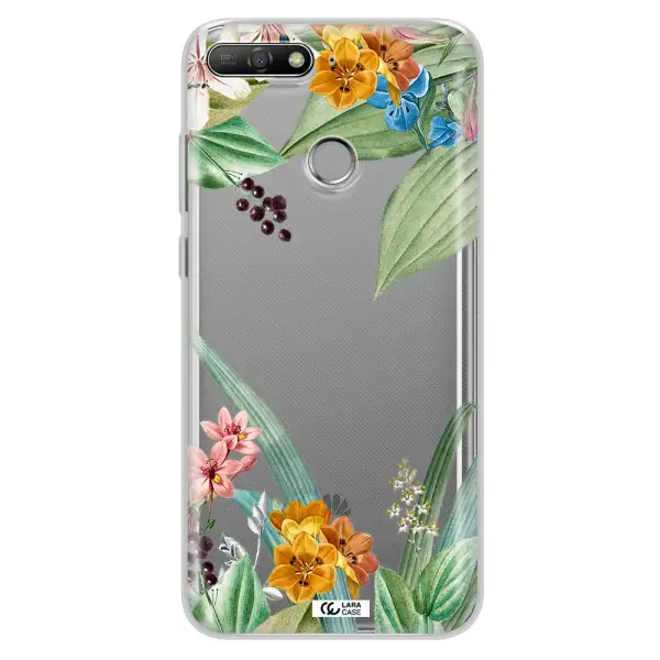Summer Flower Vector Huawei Y6 Prime 2018 Clear TPU Case