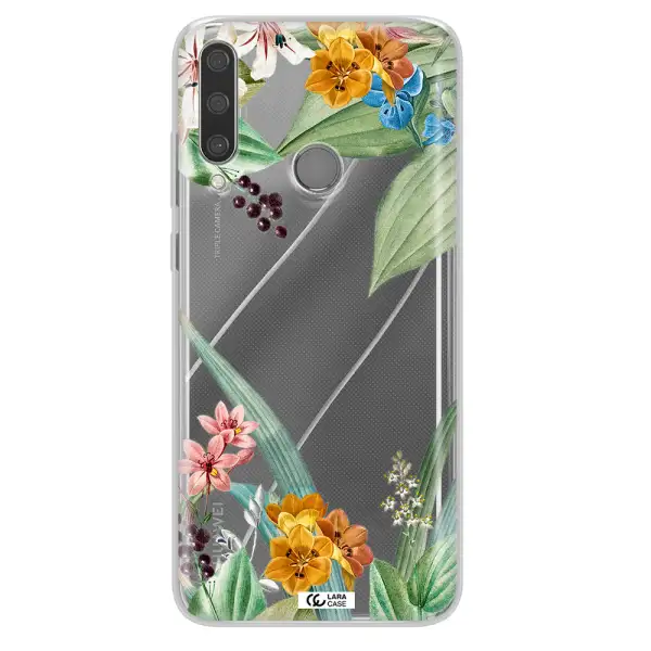 Summer Flower Vector Huawei Y6P Clear TPU Case