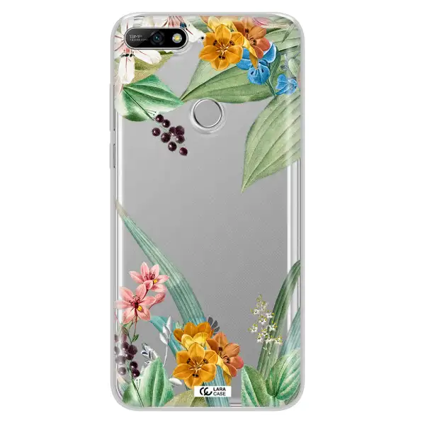 Summer Flower Vector Huawei Y7 2018 Clear TPU Case