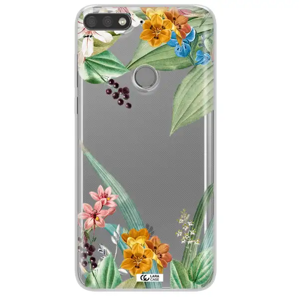 Summer Flower Vector Huawei Y7 Prime 2018 Clear TPU Case