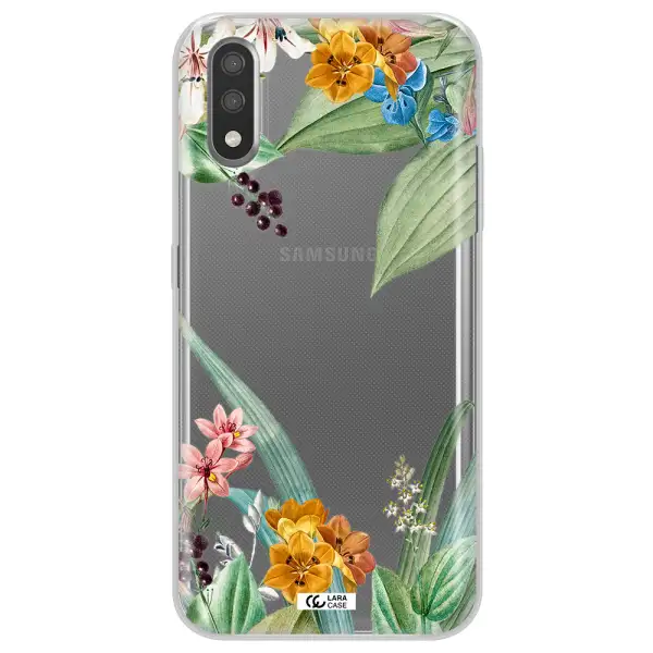Summer Flower Vector Samsung A01 Clear TPU Case