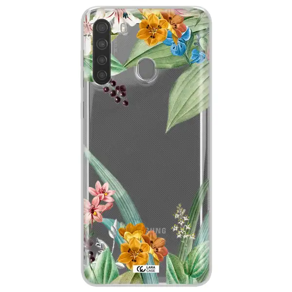 Summer Flower Vector Samsung A21 Clear TPU Case