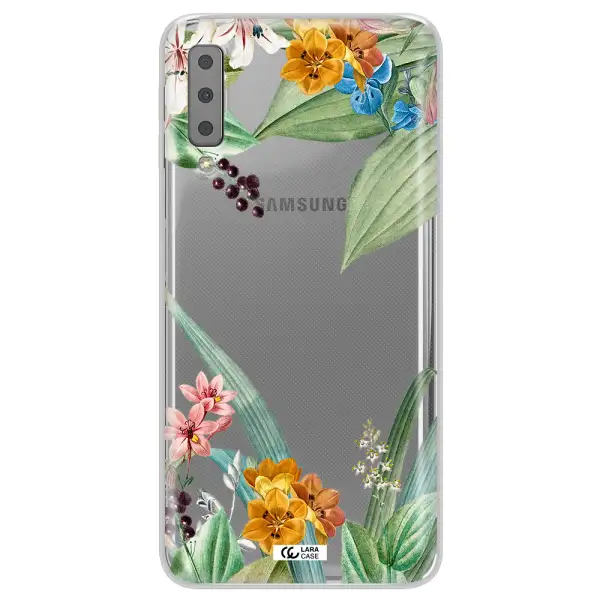 Summer Flower Vector Samsung A7 2018 Clear TPU Case