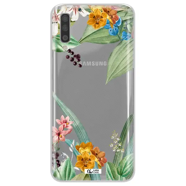 Summer Flower Vector Samsung A70 Clear TPU Case