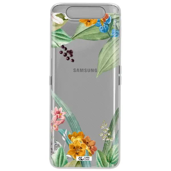 Summer Flower Vector Samsung A80 Clear TPU Case