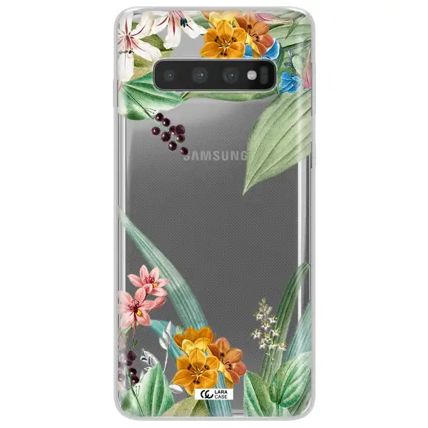 Summer Flower Vector Samsung S10 Plus Clear TPU Case