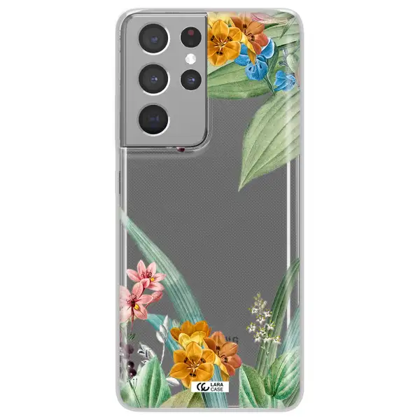 Summer Flower Vector Samsung S21 Ultra Clear TPU Case