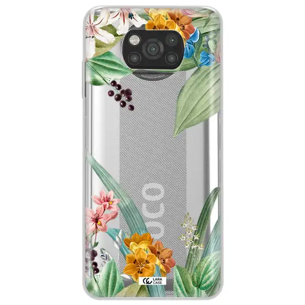 Summer Flower Vector Xiaomi Poco X3 Clear TPU Case