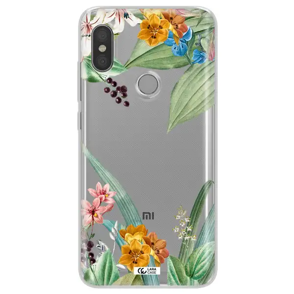 Summer Flower Vector Xiaomi Redmi Note 6 Pro Clear TPU Case