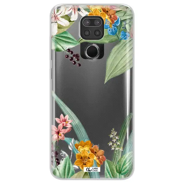 Summer Flower Vector Xiaomi Redmi Note 9 Clear TPU Case