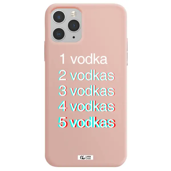 Vodka Apple iPhone 11 pro max Silicone pastel pink Case