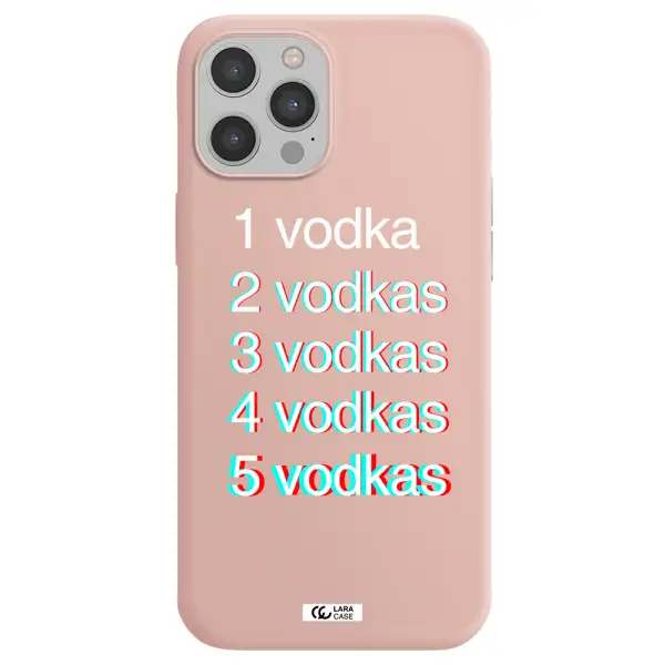 Vodka Apple iPhone 12 pro Silicone pastel pink Case