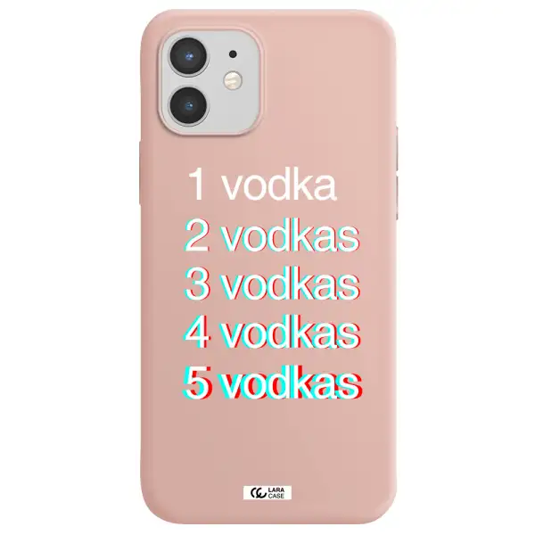 Vodka Apple iPhone 12 Silicone pastel pink Case